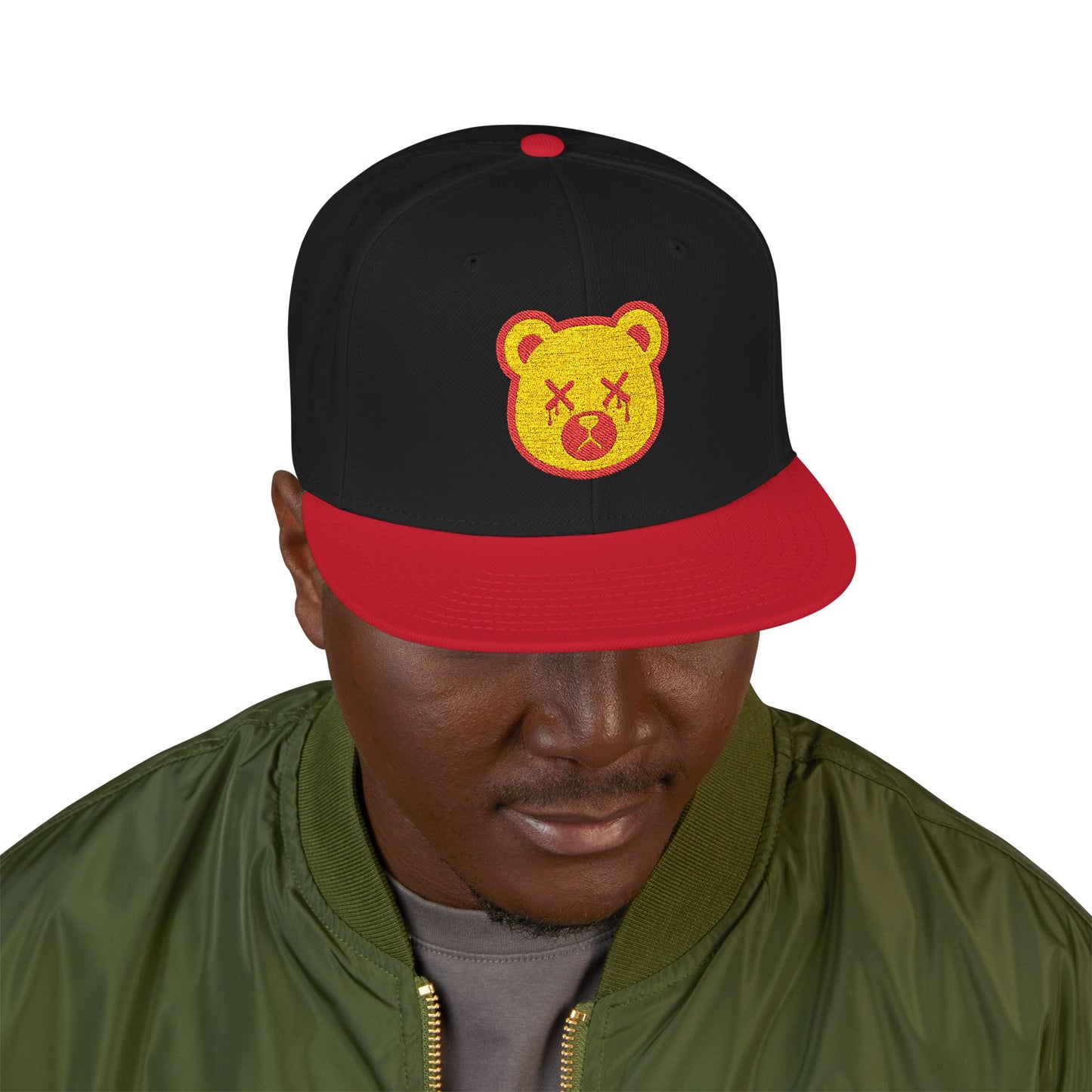 "Wicked Way" Deady Bear Head Yellow & Red Logo Snapback