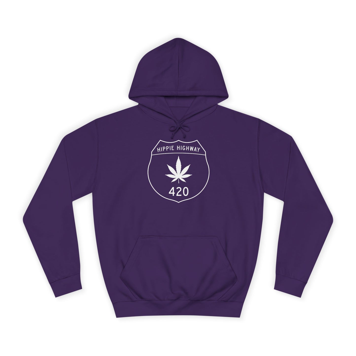 "Hippie Highway" 420 Road Sign College Hoodie