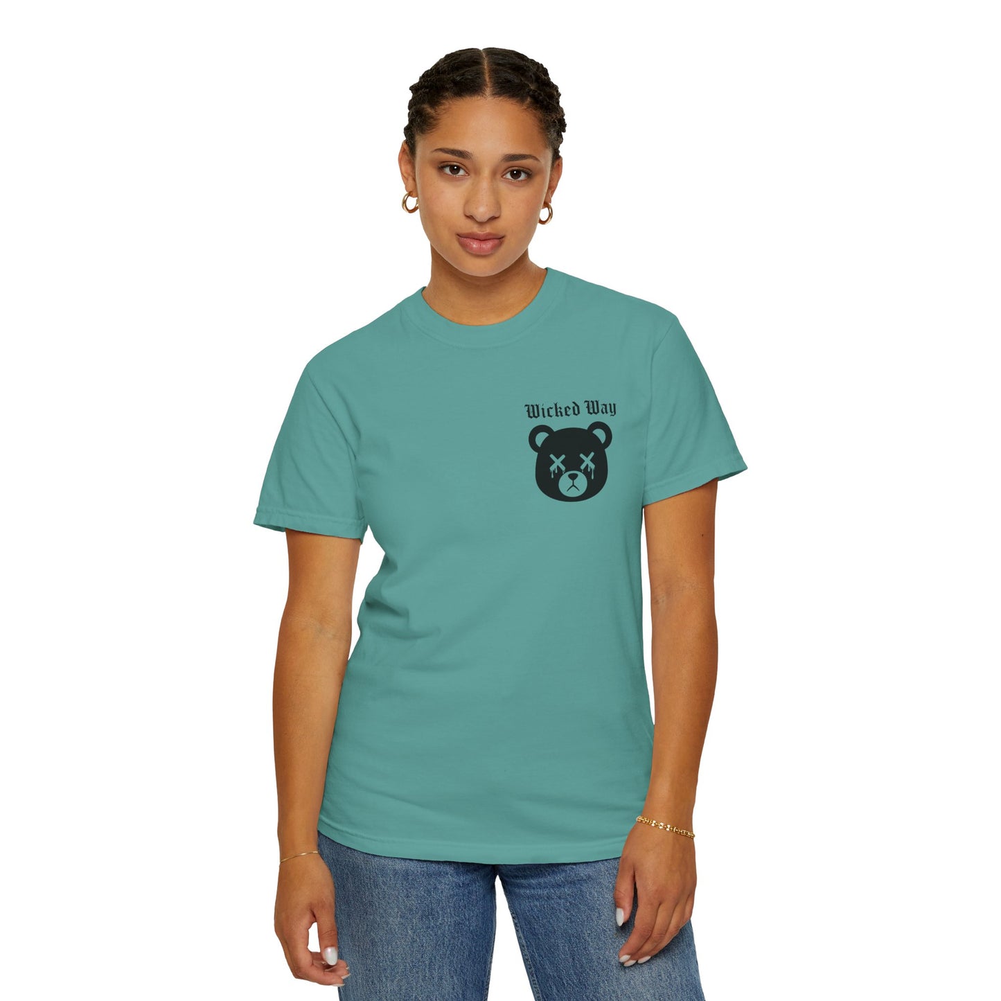 "Wicked Way" Dead Bear Head Pocket Logo Graphic T-Shirt (Multi Color Options)