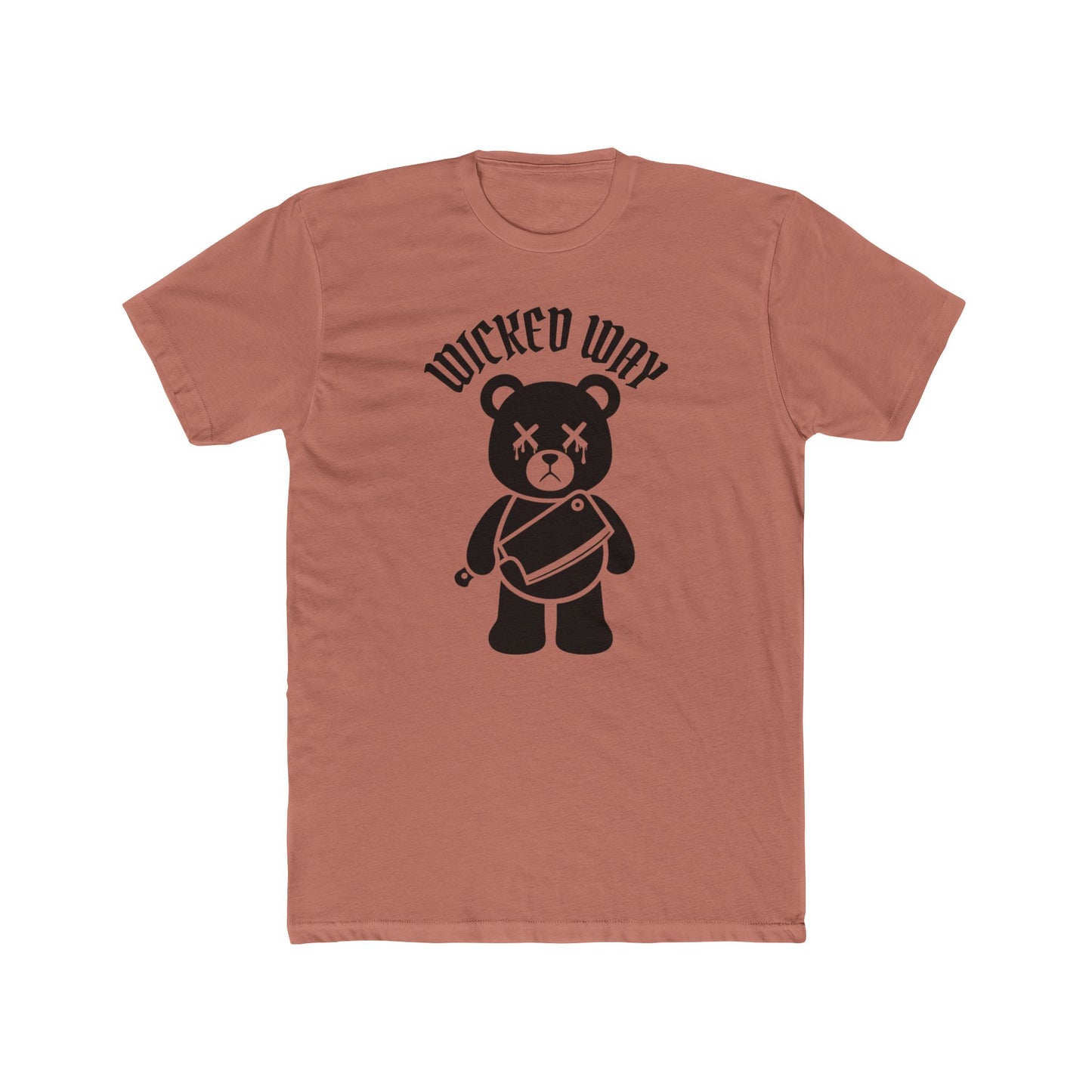 "Wicked Way" Deady Bear Butcher Knife Cotton Crew Tee