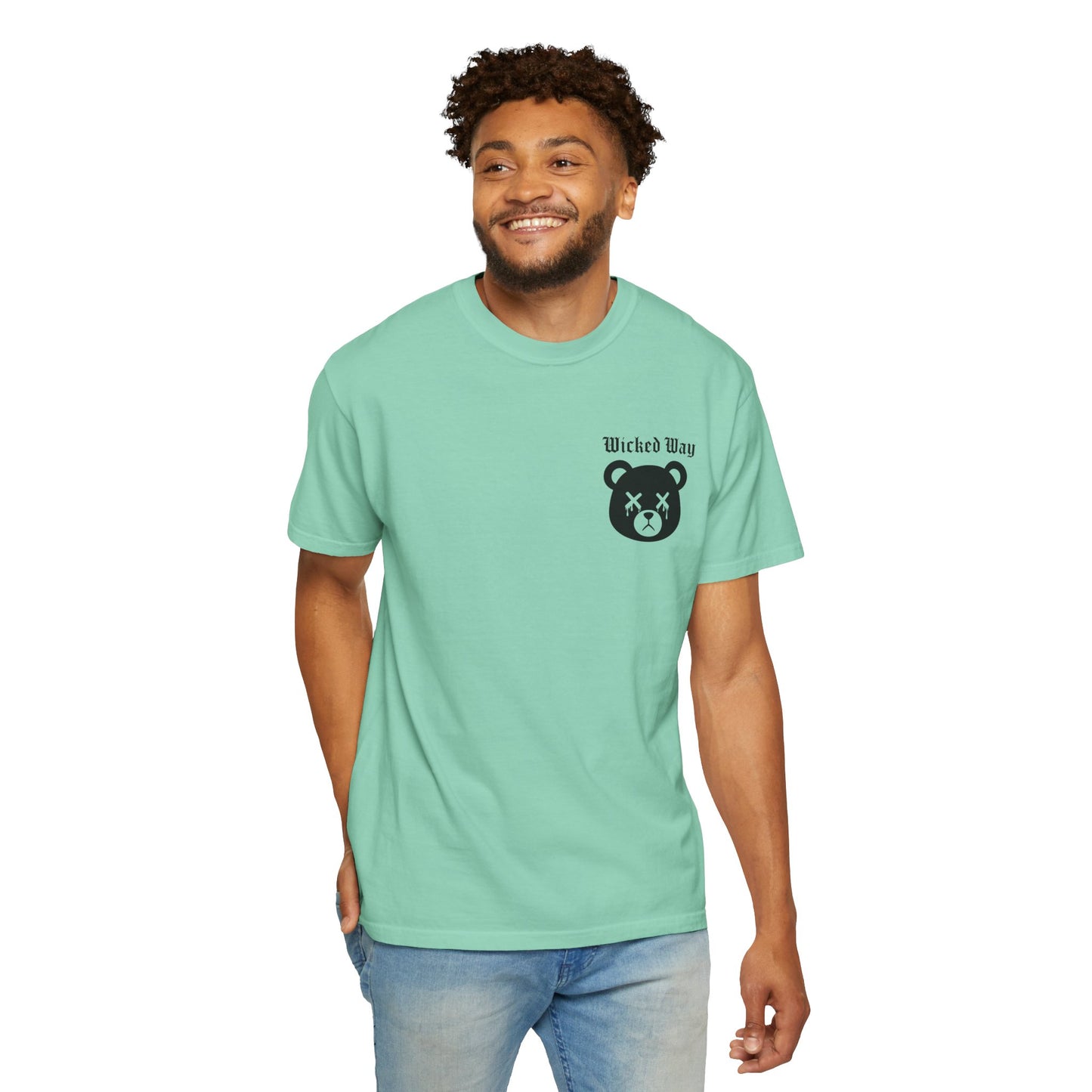 "Wicked Way" Dead Bear Head Pocket Logo Graphic T-Shirt (Multi Color Options)