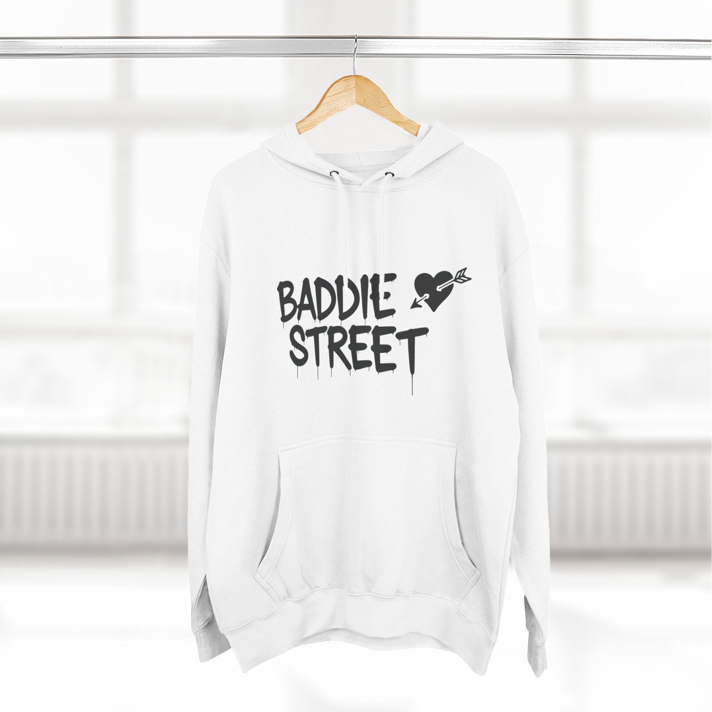 "Baddie Street" Arrow Heart V2 Front V1 Back Logo Fleece Hoodie