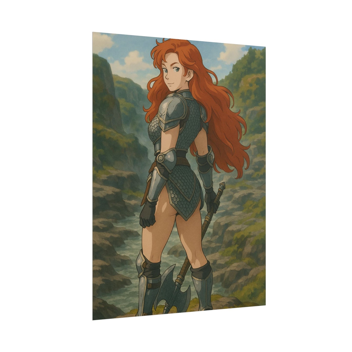 Loco Fits Anime Girls 'Firey Warrior' Poster