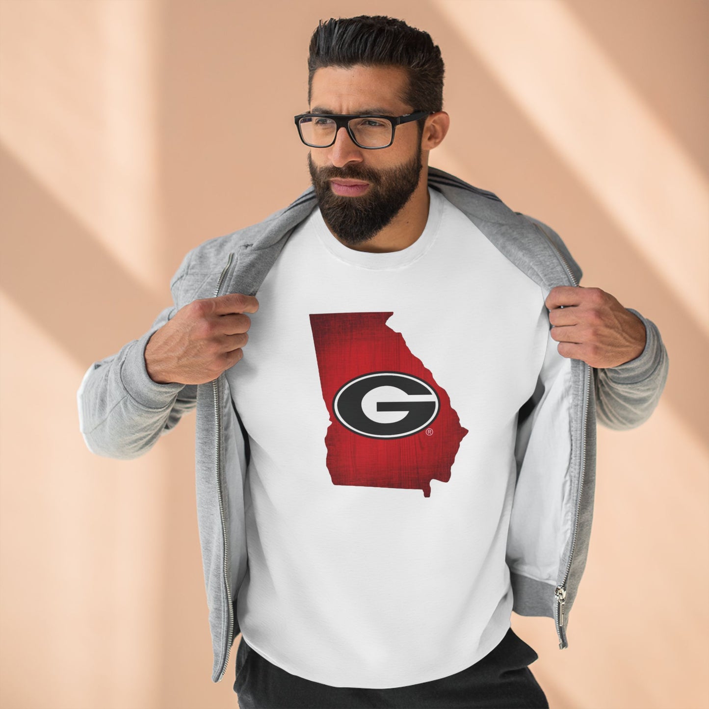 'Georgia Bulldogs State of Georgia' Cotton Crewneck Sweatshirt