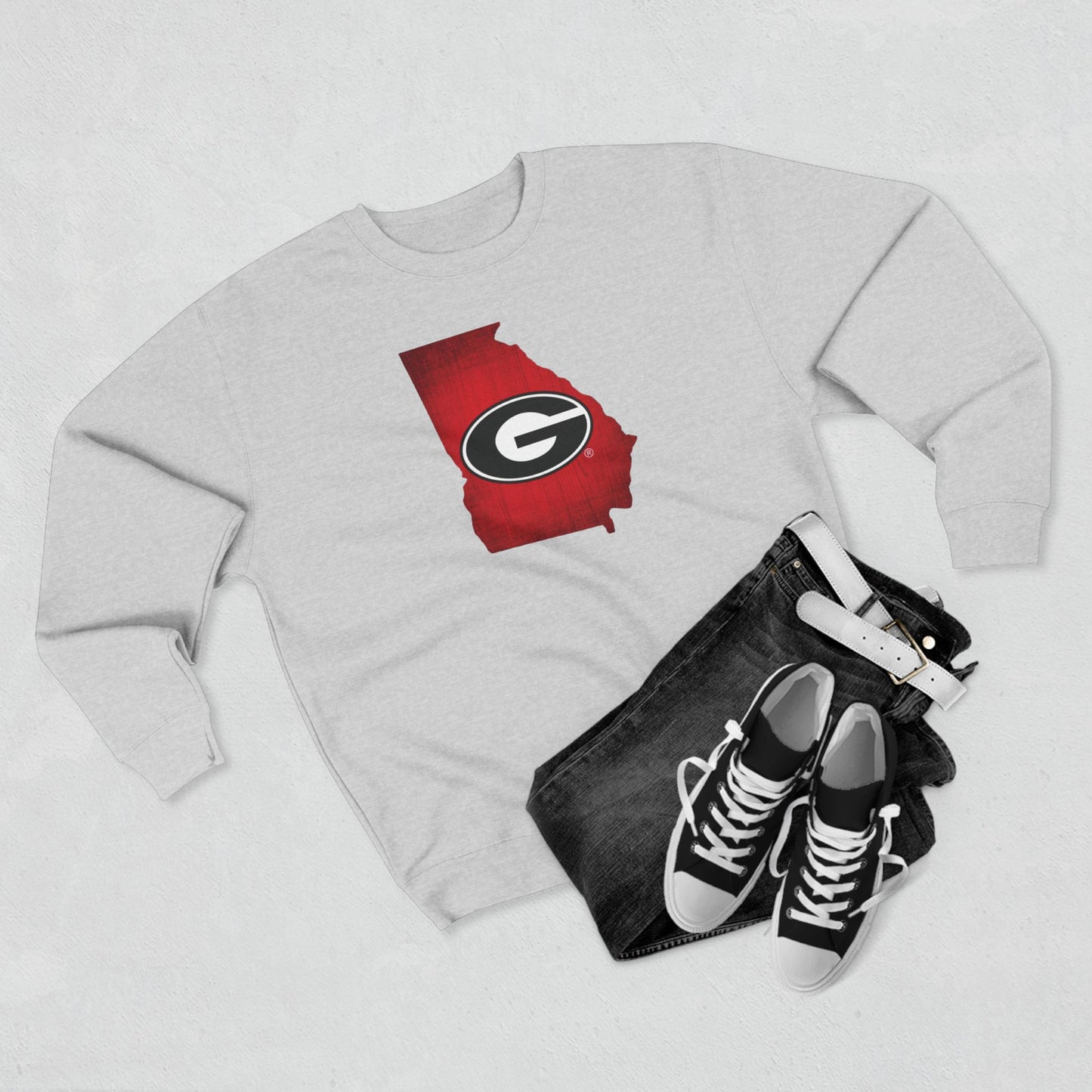 'Georgia Bulldogs State of Georgia' Cotton Crewneck Sweatshirt