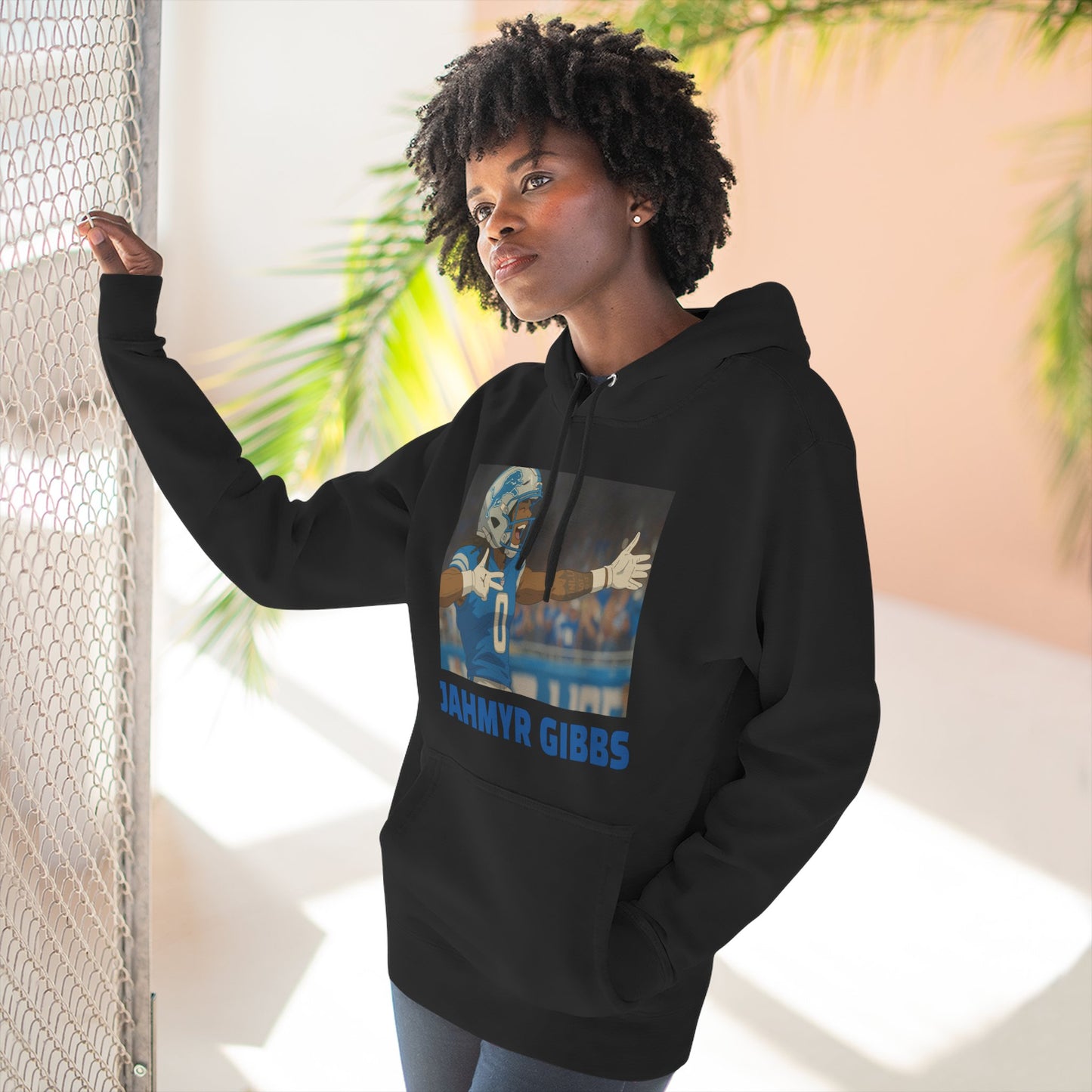 Anime Football 'Jahmyr Gibbs' Three-Panel Fleece Hoodie