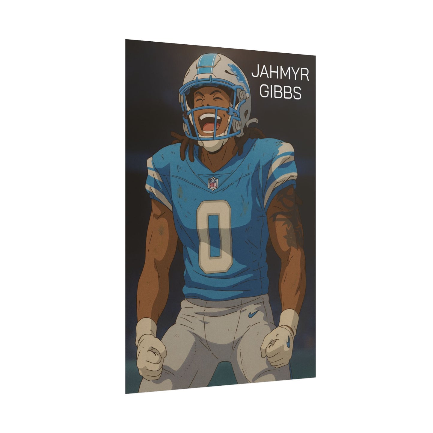 Loco Fits Anime Football 'Jahmyr Gibbs' Poster