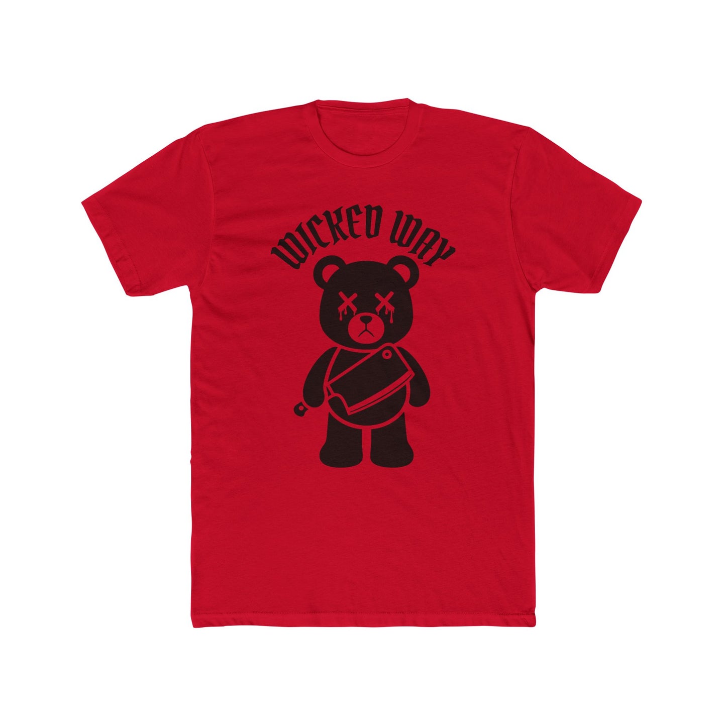 "Wicked Way" Deady Bear Butcher Knife Cotton Crew Tee