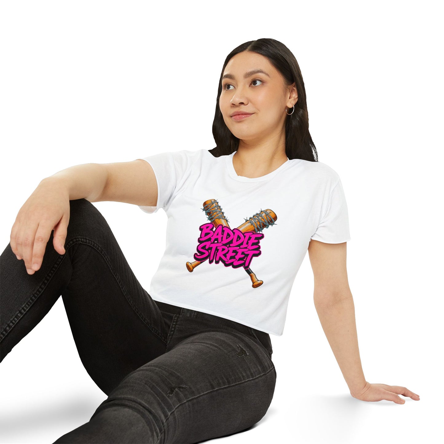 "Baddie Street" Baddie Bat V4 Women's Crop Top