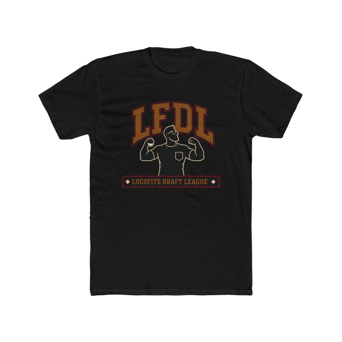 LocoFits Draft League BR Portrait Silhouette Logo Cotton Crew Tee