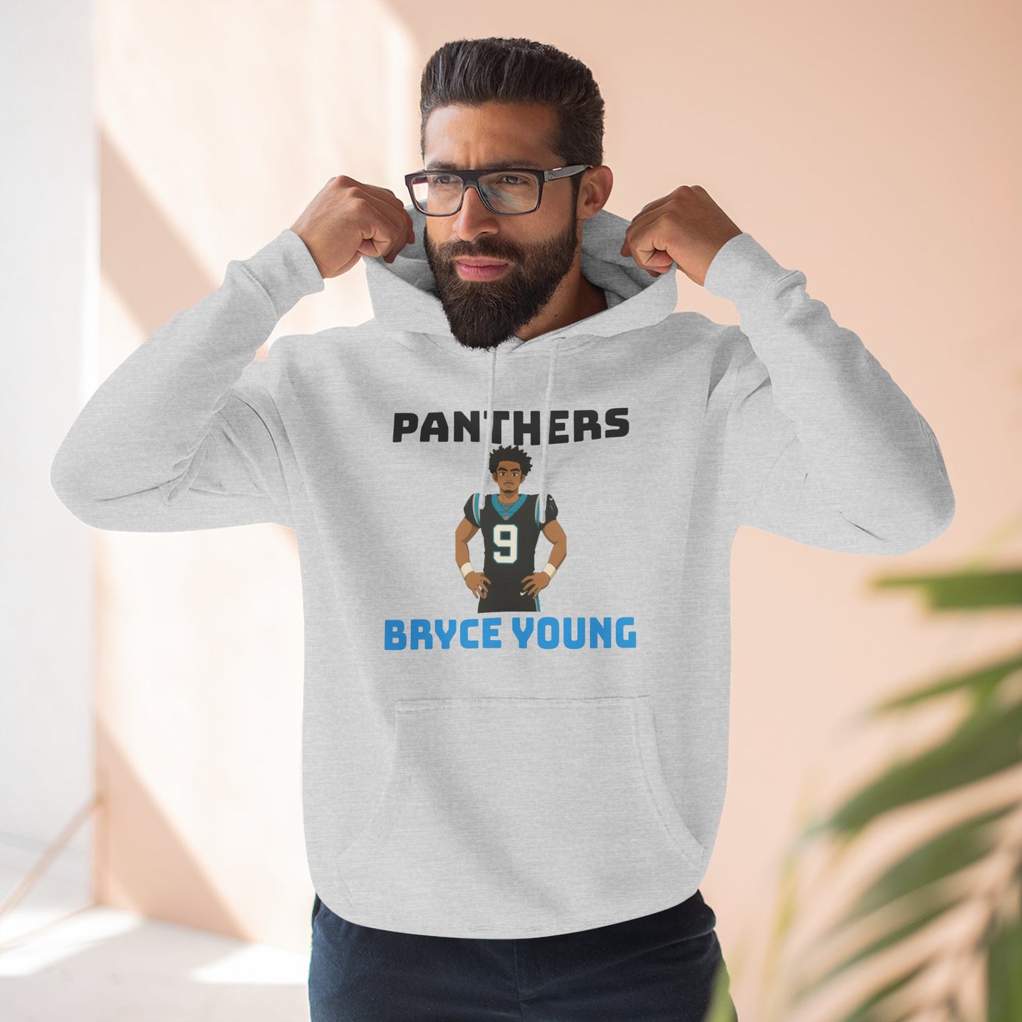 Anime Football 'Panthers Bryce Young' Three-Panel Fleece Hoodie