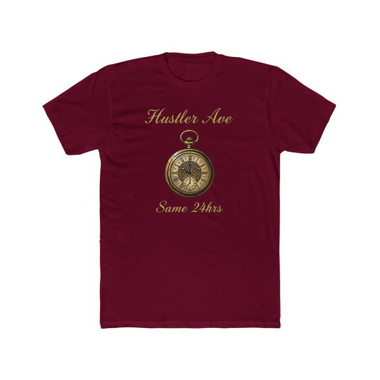 "Hustler Ave" Same 24Hrs Pocket Watch Cotton Crew Tee