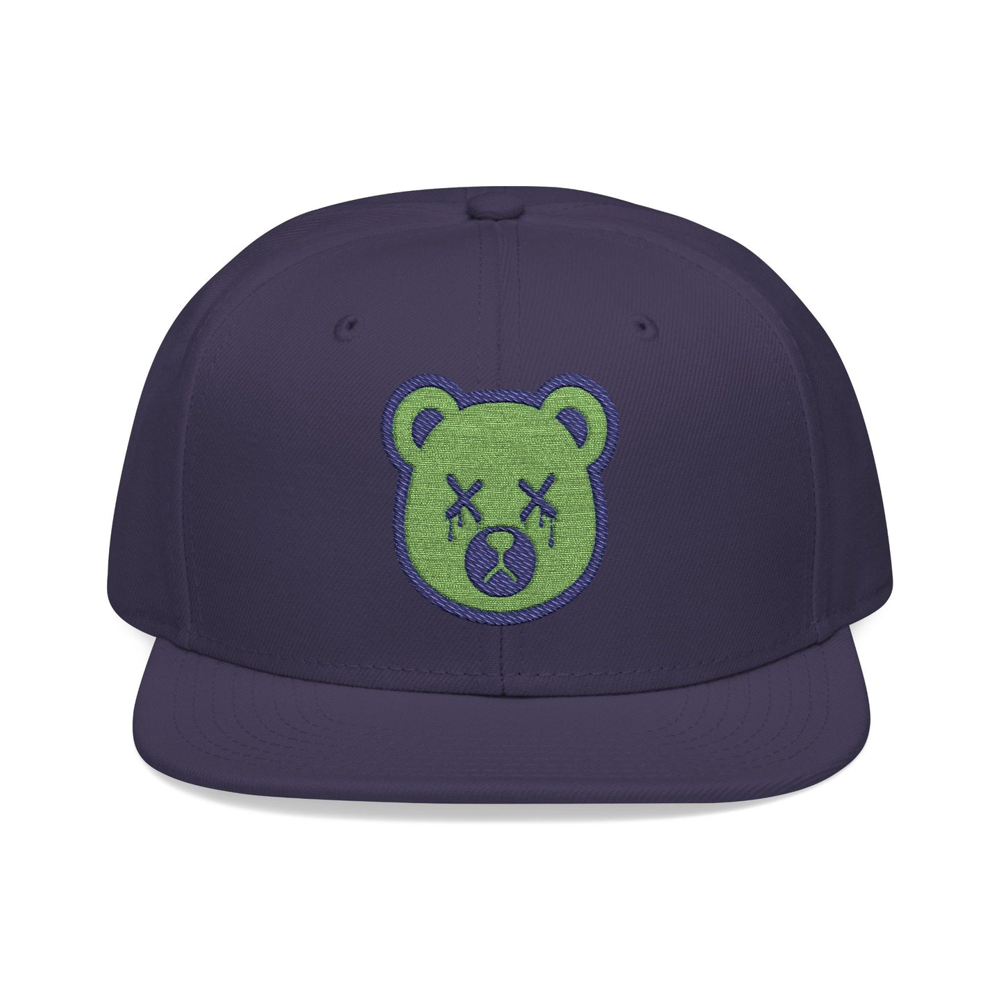 "Wicked Way" Deady Bear Head Green & Blue Snapback