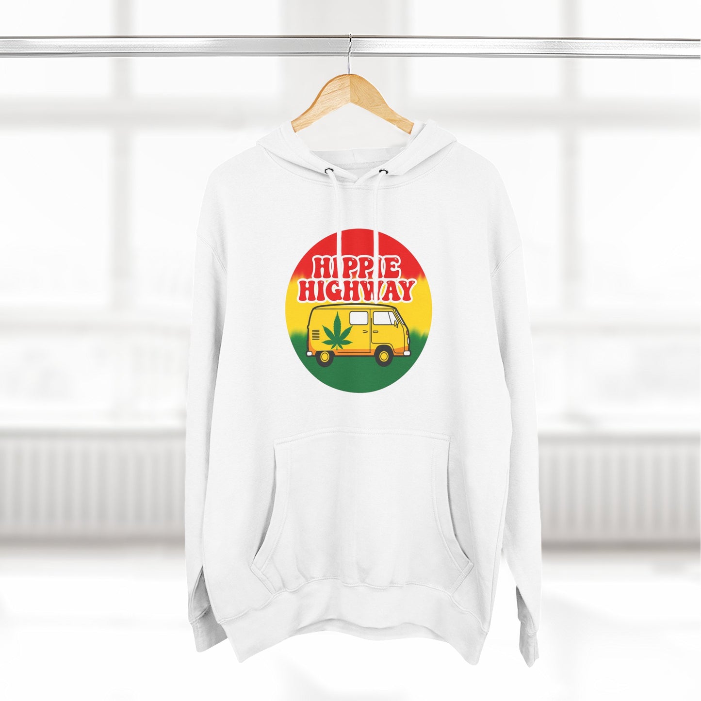 "Hippie Highway" Rasta Vibes Fleece Hoodie