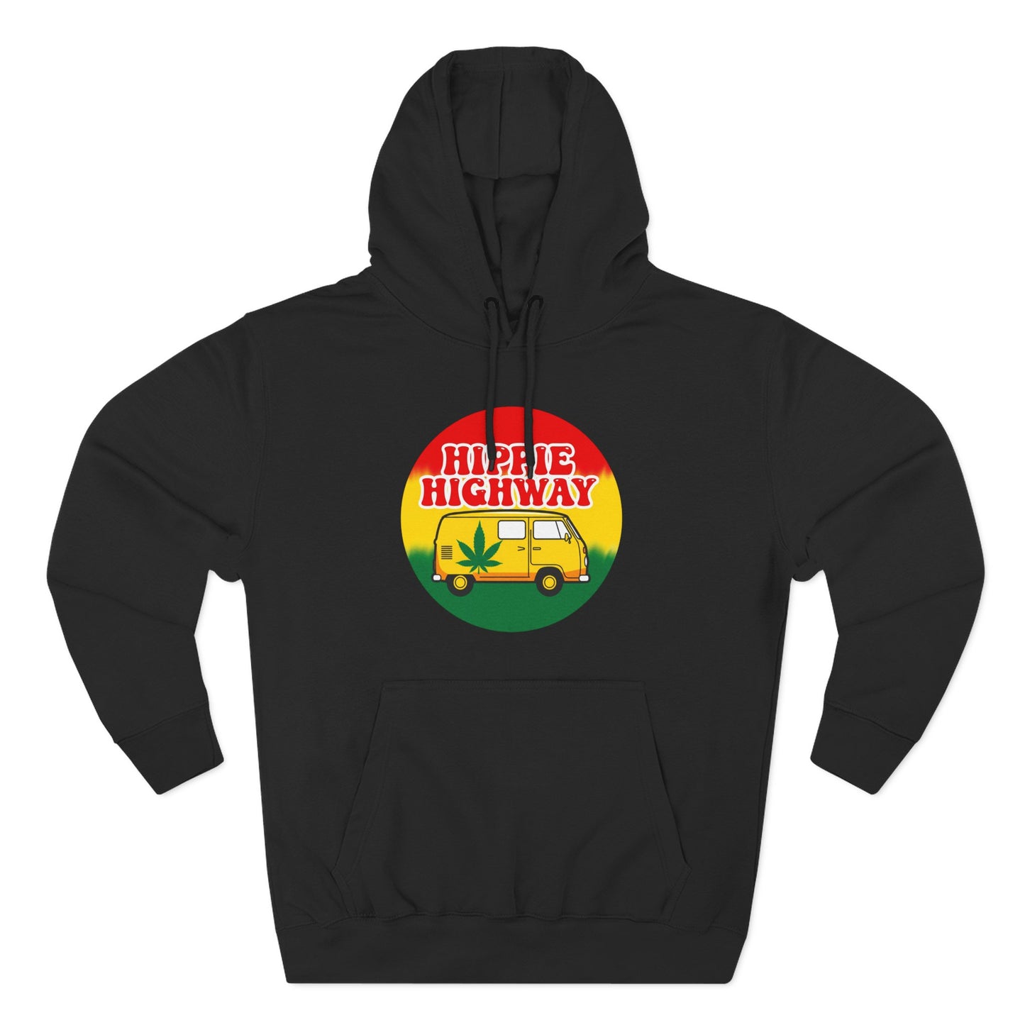 "Hippie Highway" Rasta Vibes Fleece Hoodie