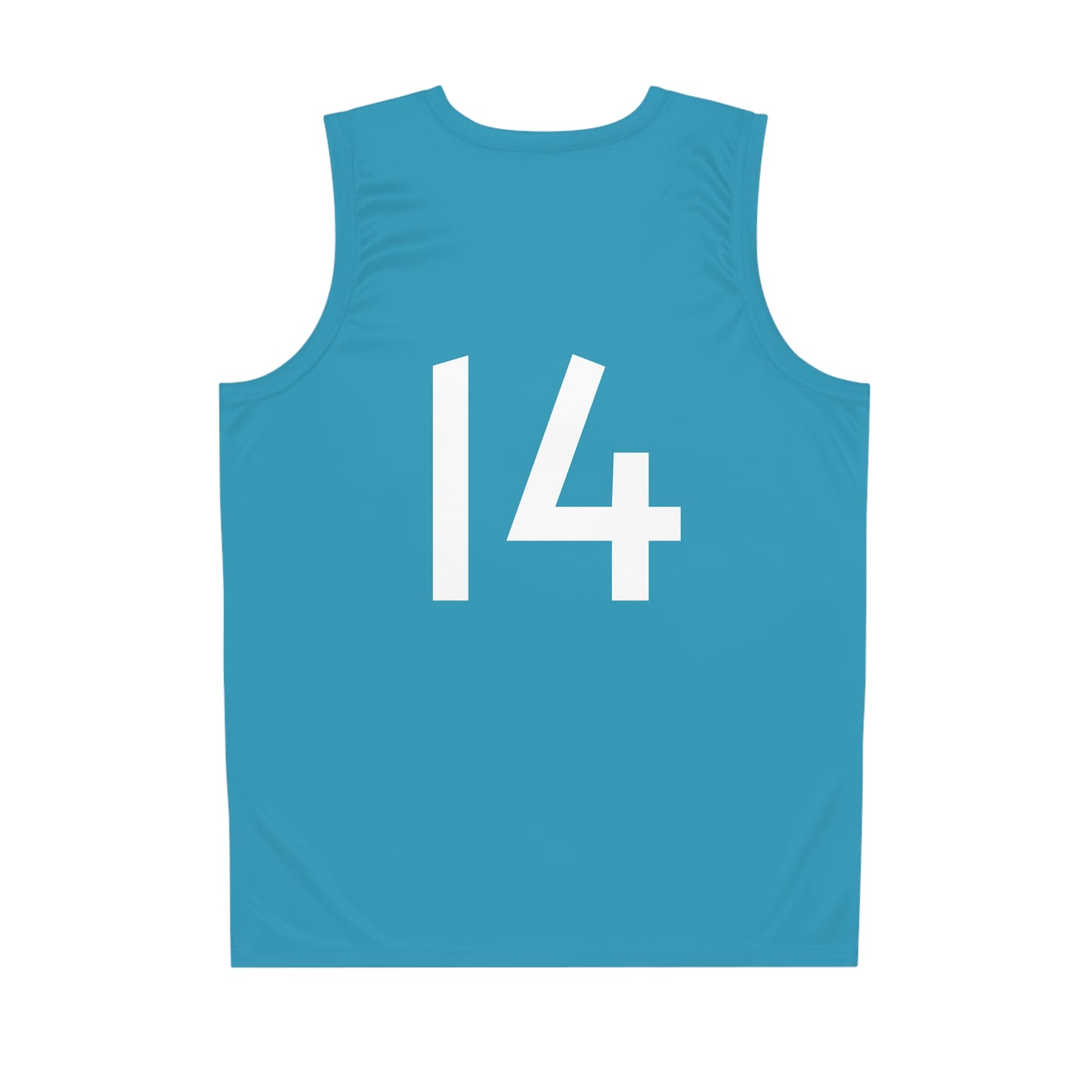 Teal "Hustler Ave" #14 Avalanche Motion Alt. Basketball Jersey