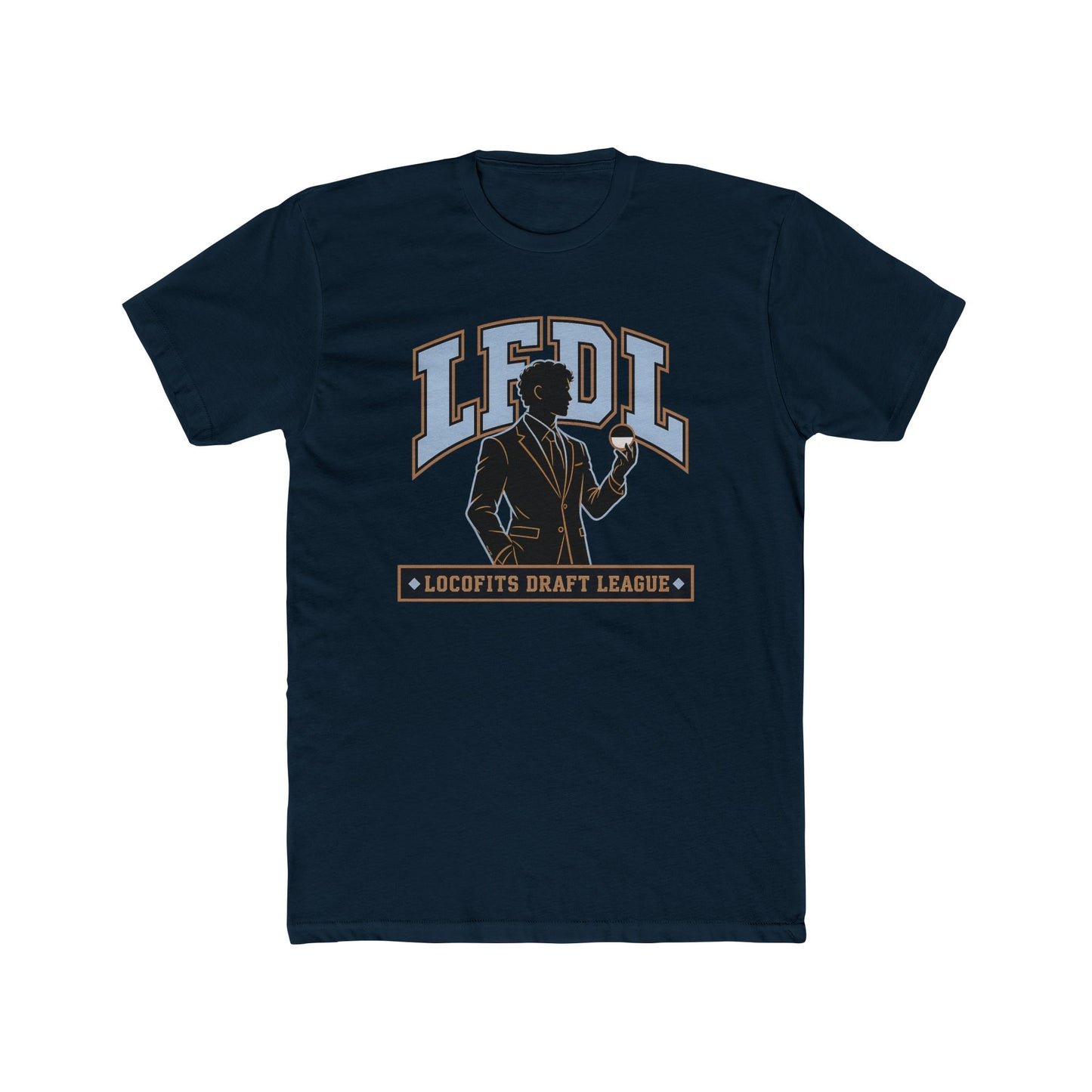 LocoFits Draft League MP Portrait Silhouette Logo Cotton Crew Tee
