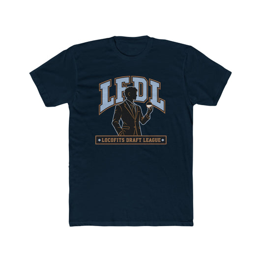LocoFits Draft League MP Portrait Silhouette Logo Cotton Crew Tee