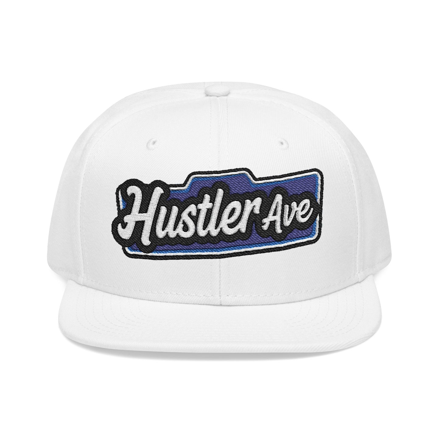 "Hustler Ave" Blue Logo Snapback Hat