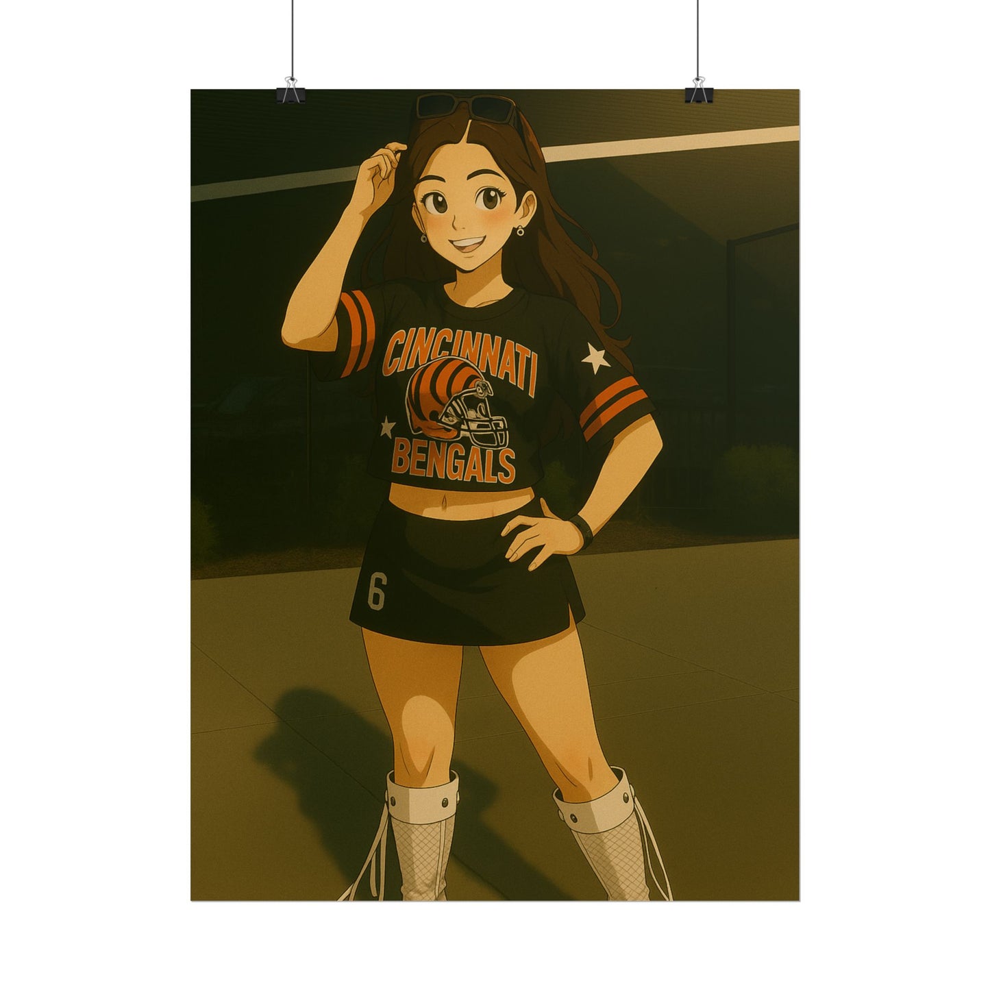 Loco Fits Anime Girls 'Bengals Girl 1' Poster