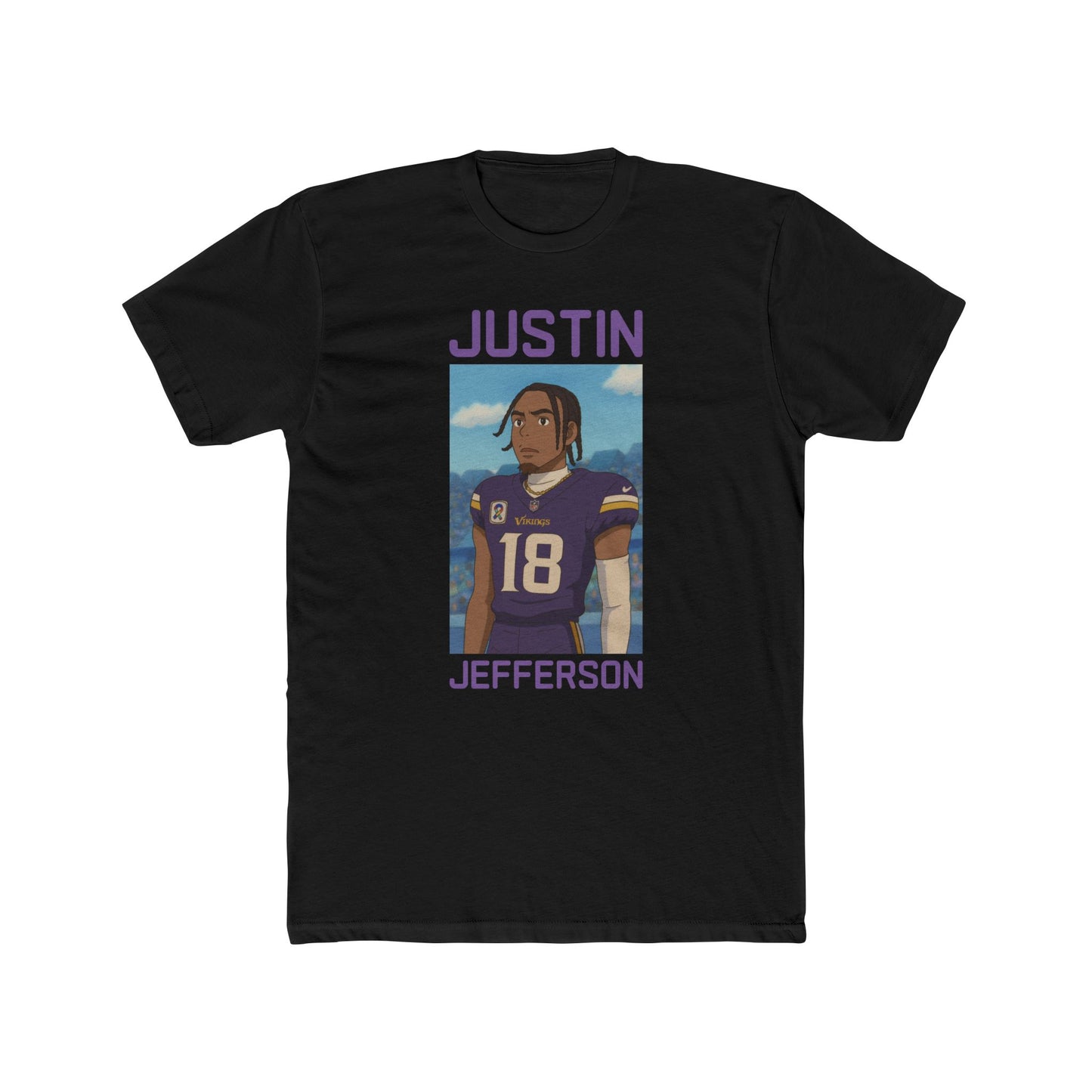 Anime Football 'Justin Jefferson' Cotton Crew Tee