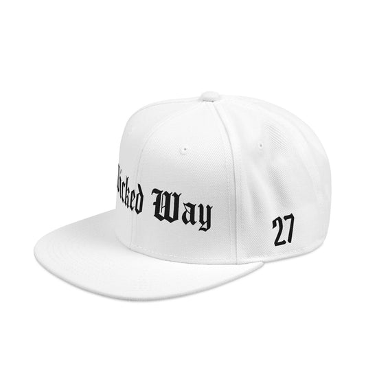 White "Wicked Way" #27 Snapback