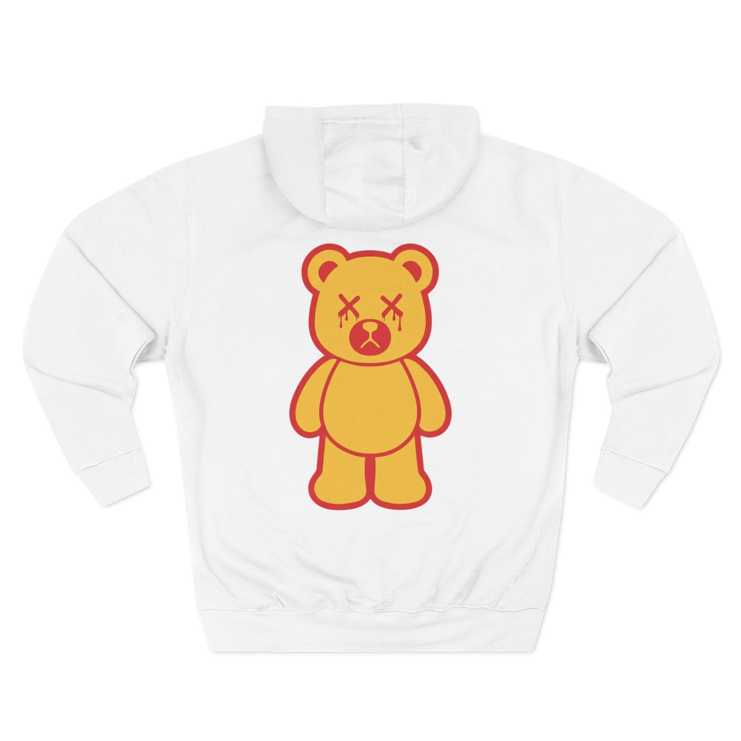 Black/White "Wicked Way" Deady Bear Red & Yellow Fleece Hoodie