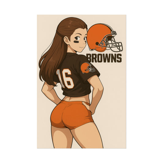 Loco Fits Anime Girls 'Browns Cheerleader 1' Poster