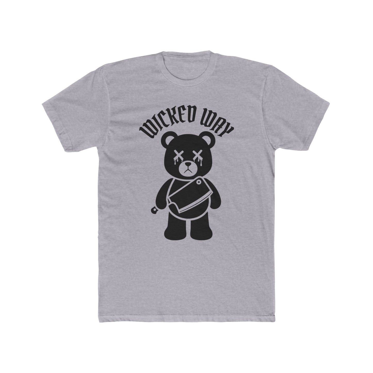 "Wicked Way" Deady Bear Butcher Knife Cotton Crew Tee