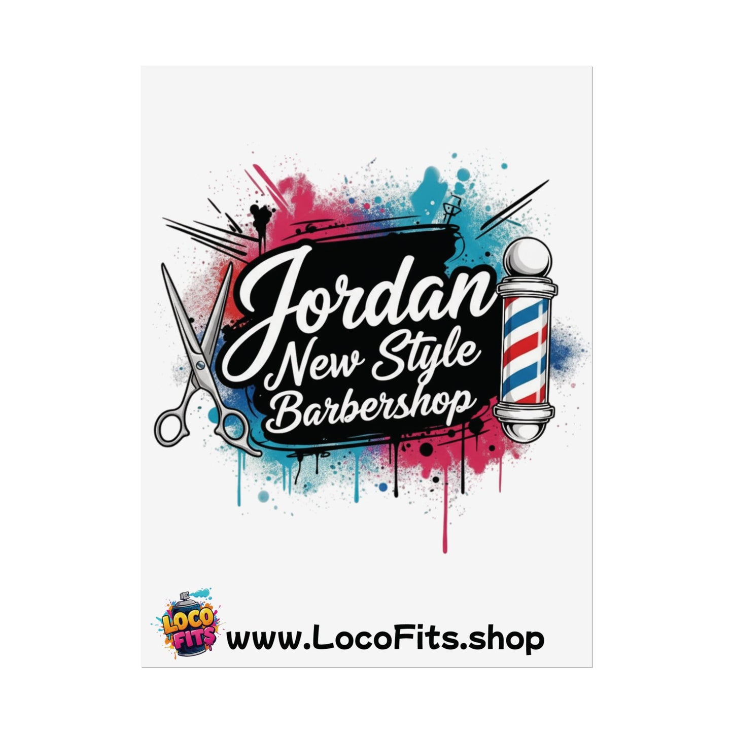 Jordan New Style Barbershop Alternative Logo V2 Poster