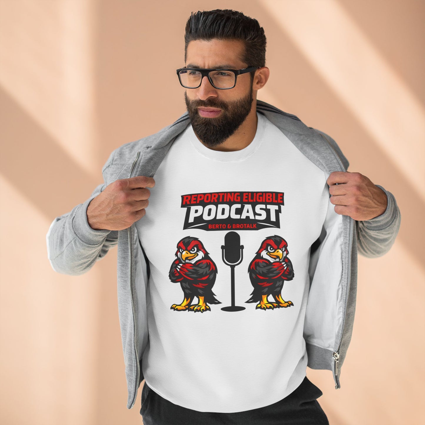 Loco Fits "Reporting Eligible Podcast W/ Berto & BroTalk" Crewneck Sweatshirt