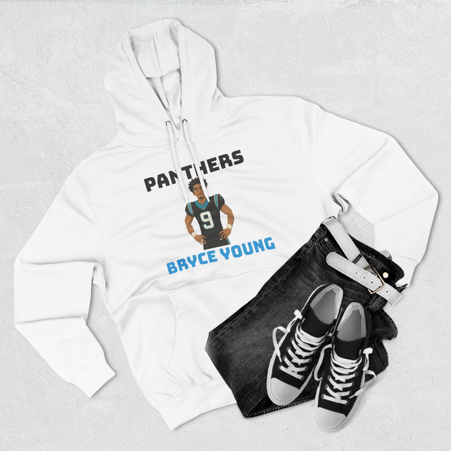 Anime Football 'Panthers Bryce Young' Three-Panel Fleece Hoodie