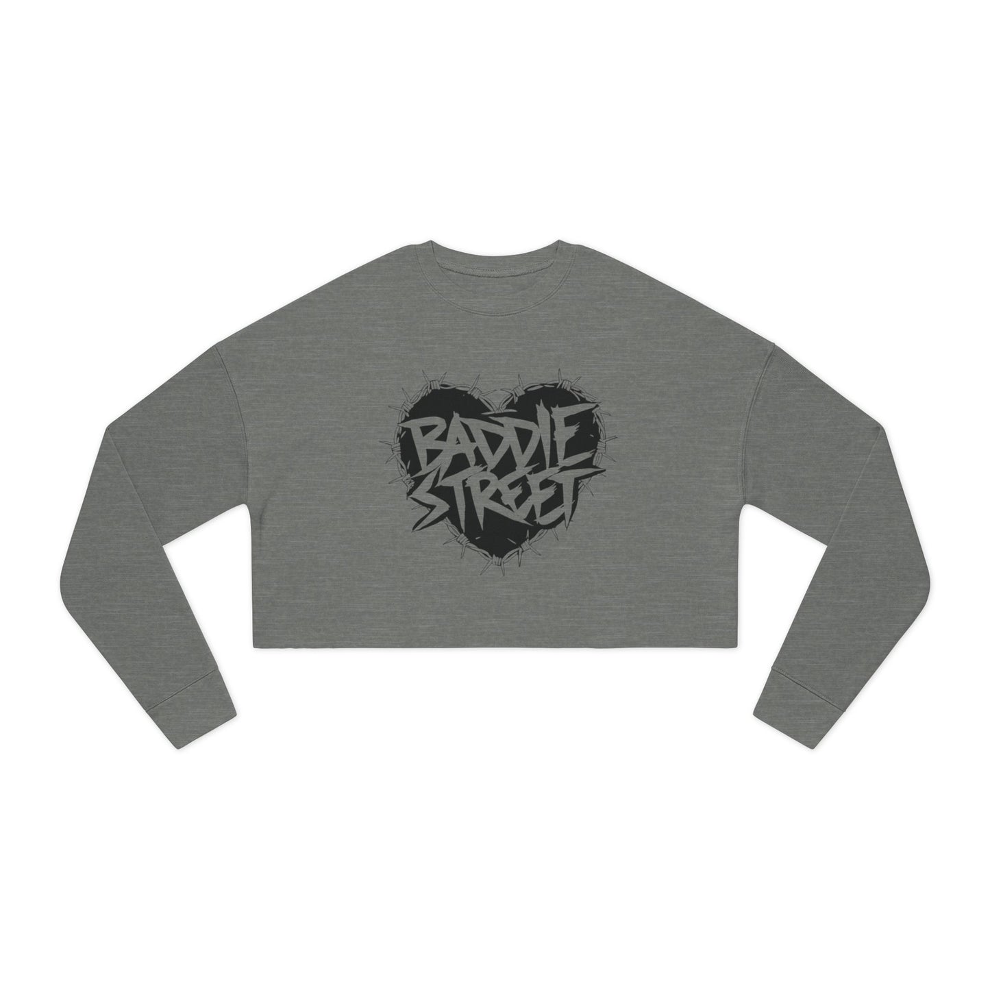 Exclusive "Baddie Street" Barbed Wired Heart Woman's Cropped Sweatshirt
