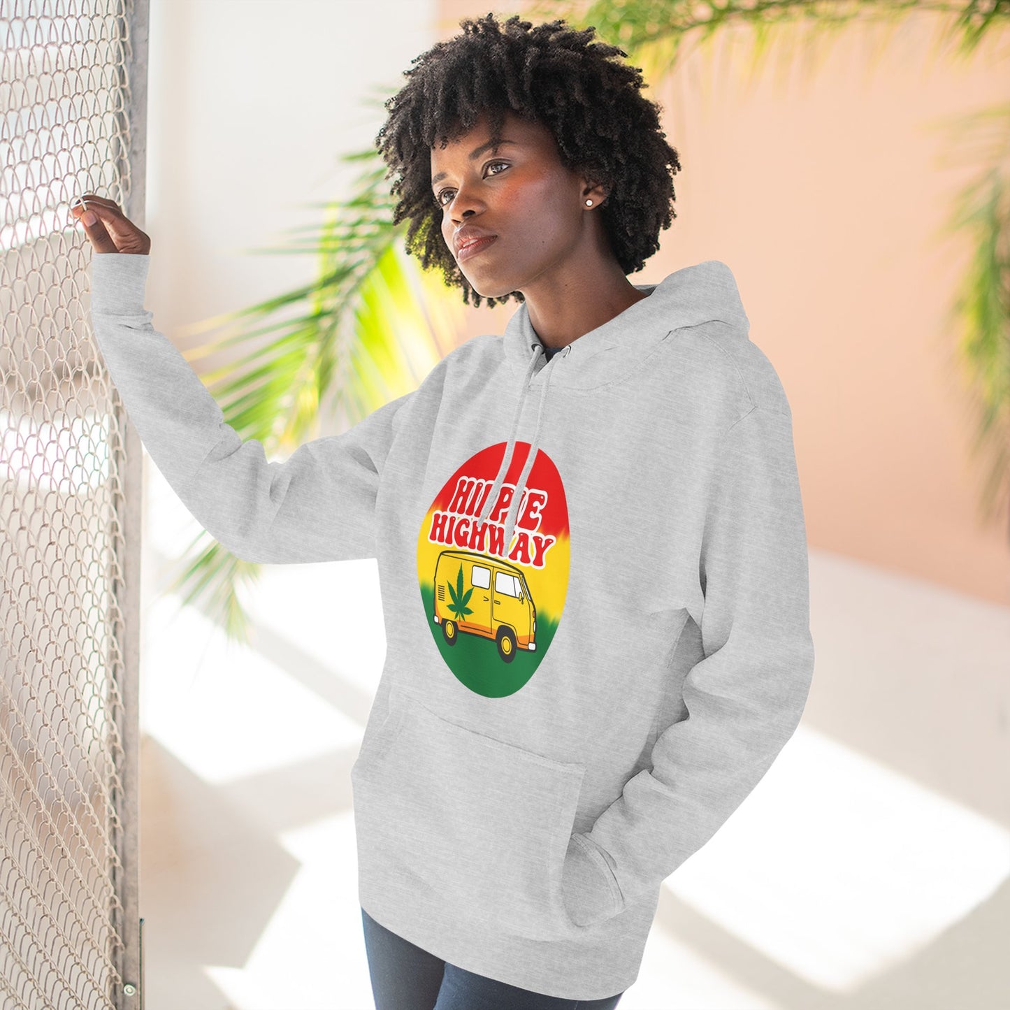 "Hippie Highway" Rasta Vibes Fleece Hoodie