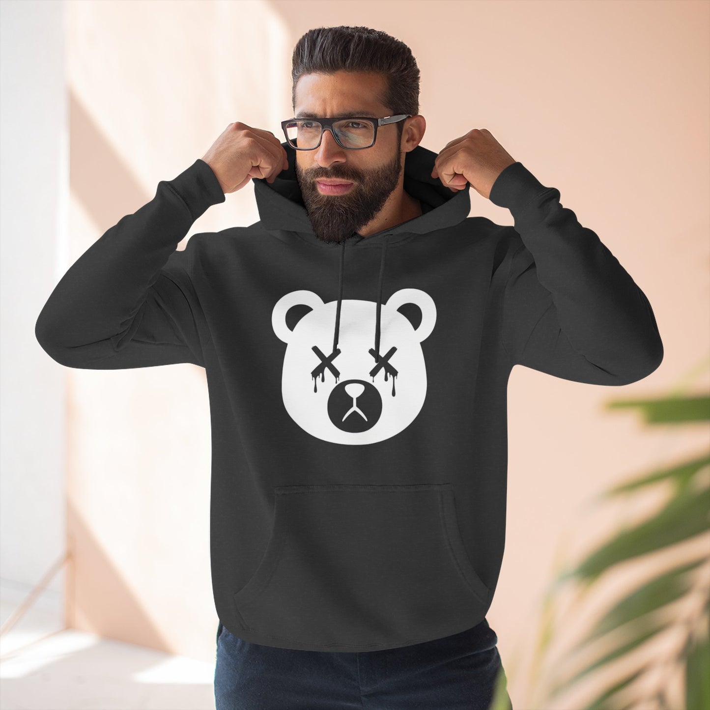 "Wicked Way" Dead Bear Head Solo White Logo Hoodie