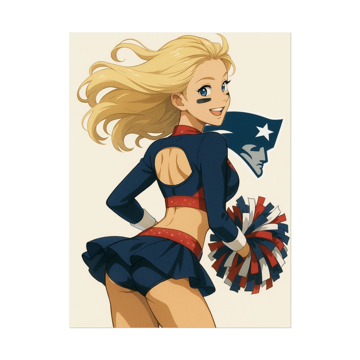Loco Fits Anime Girls 'Patriots Cheerleader 1' Poster