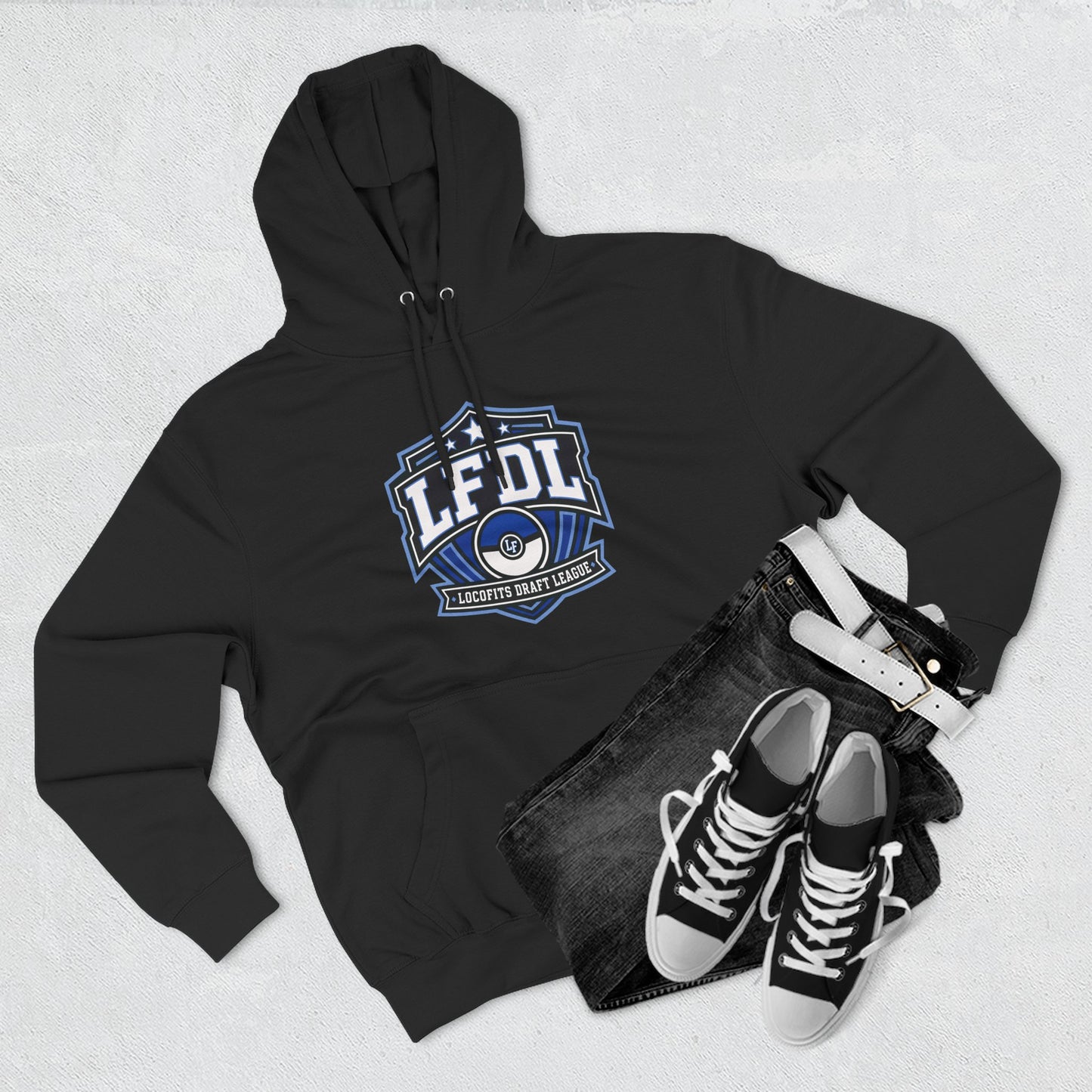LocoFits Draft League Machesney Park Three-Panel Fleece Hoodie