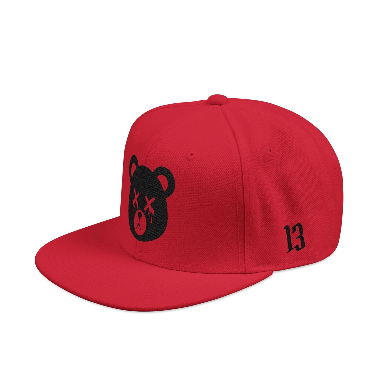 Red & Black "Wicked Way"#13 Dead Bear Head Solo Snapback