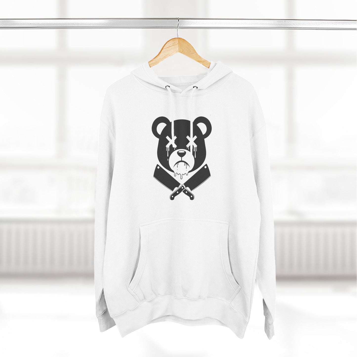 Limited Edition "Wicked Way" Drippy Bear Head Double Butcher Knife Graphic Hoodie