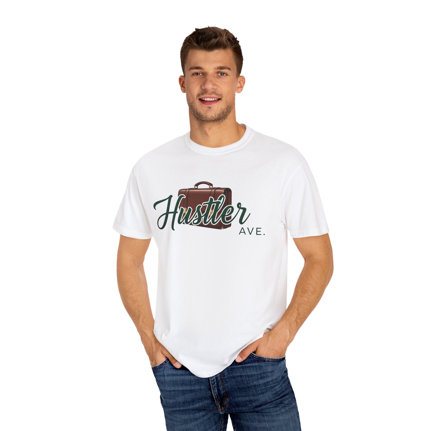 "Hustler Ave" All Business Leather Briefcase T-Shirt