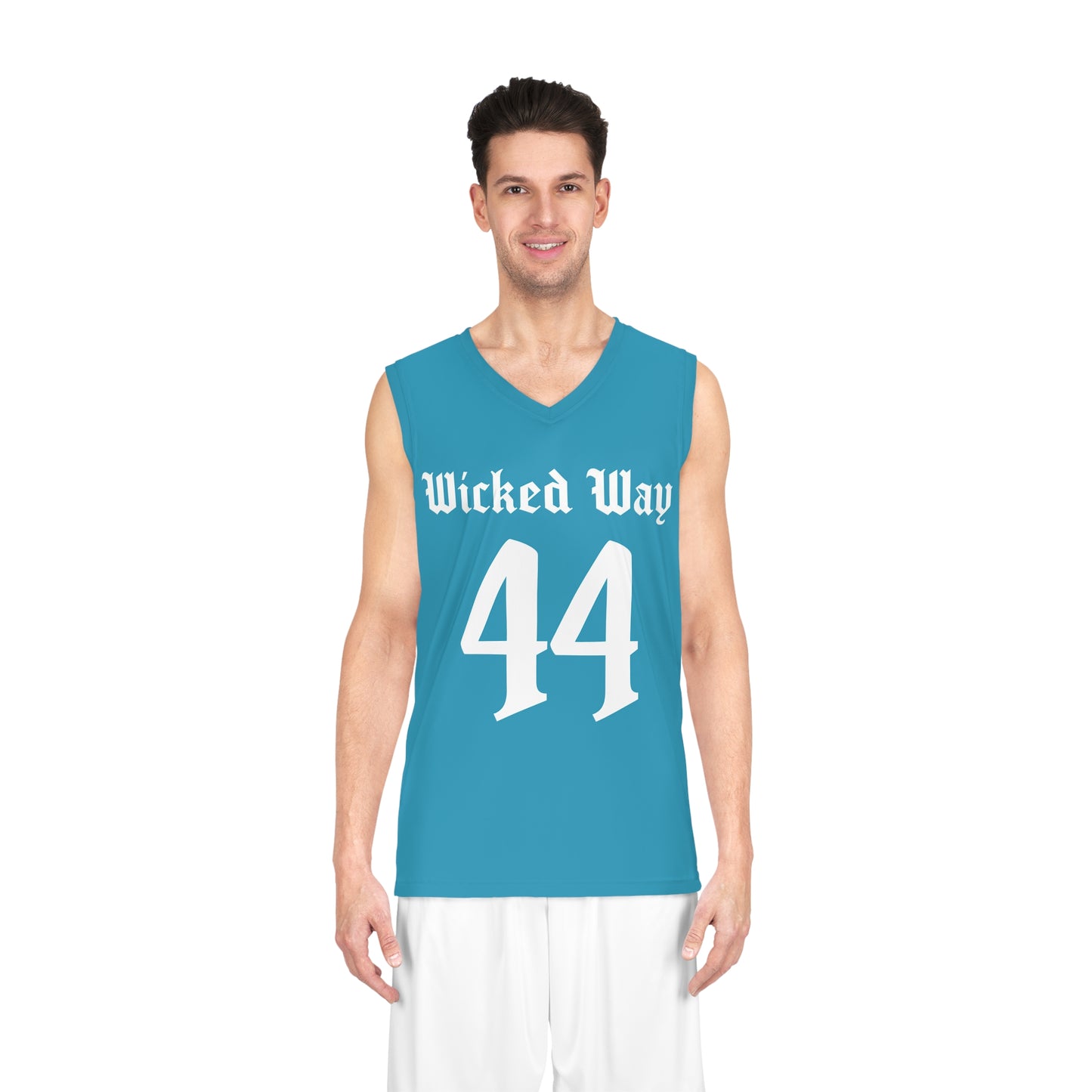 Teal & White "Wicked Way" #44 Alt. Basketball Jersey