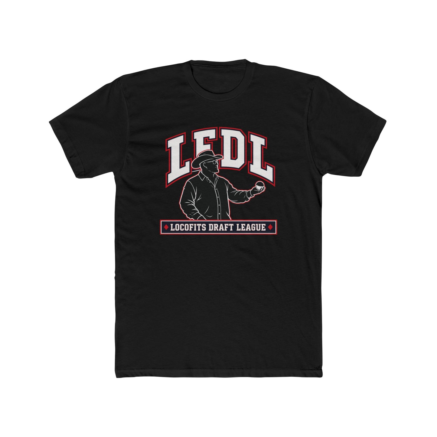 LocoFits Draft League DAL Portrait Silhouette Logo Cotton Crew Tee