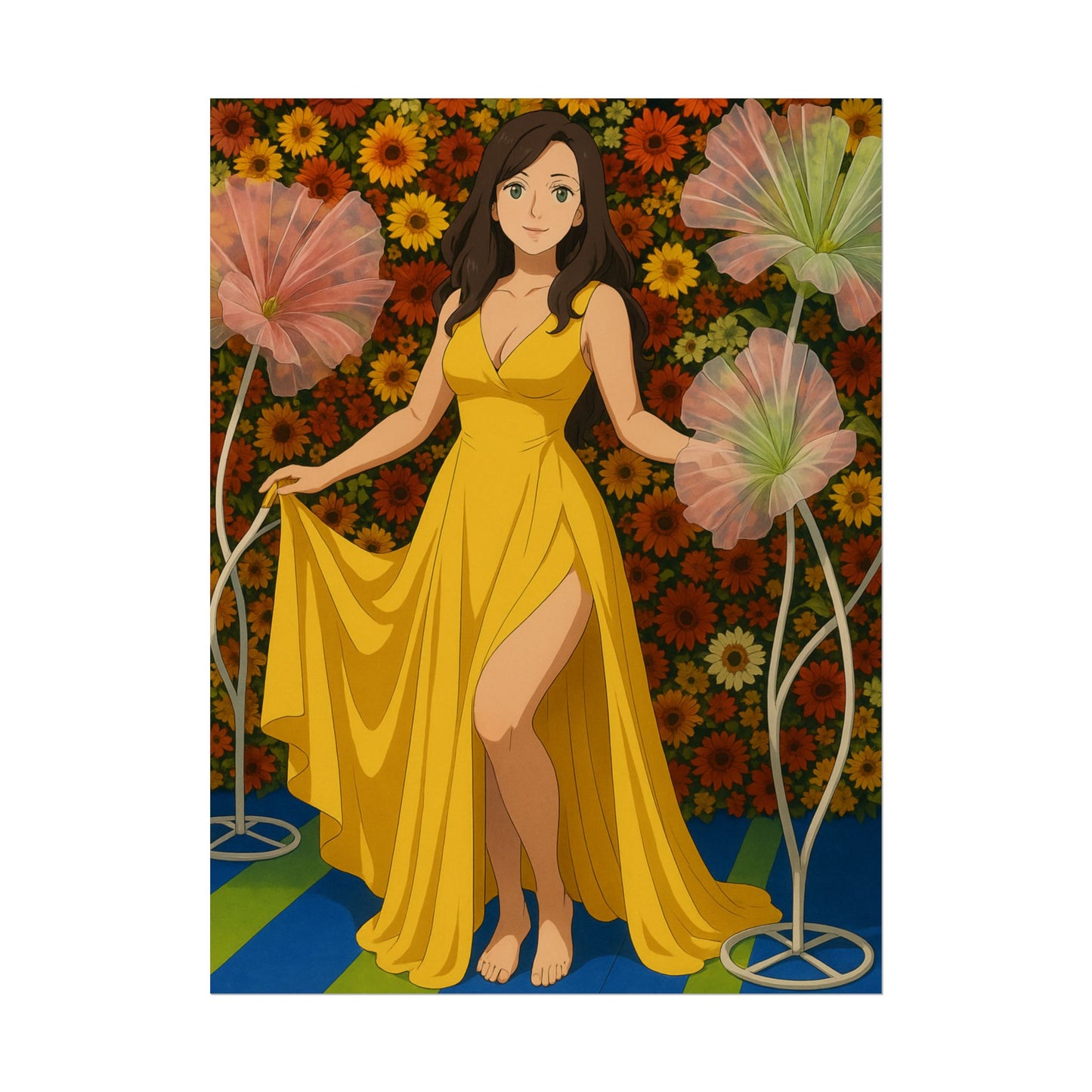 Loco Fits Anime Girls 'Flower Girl' Poster