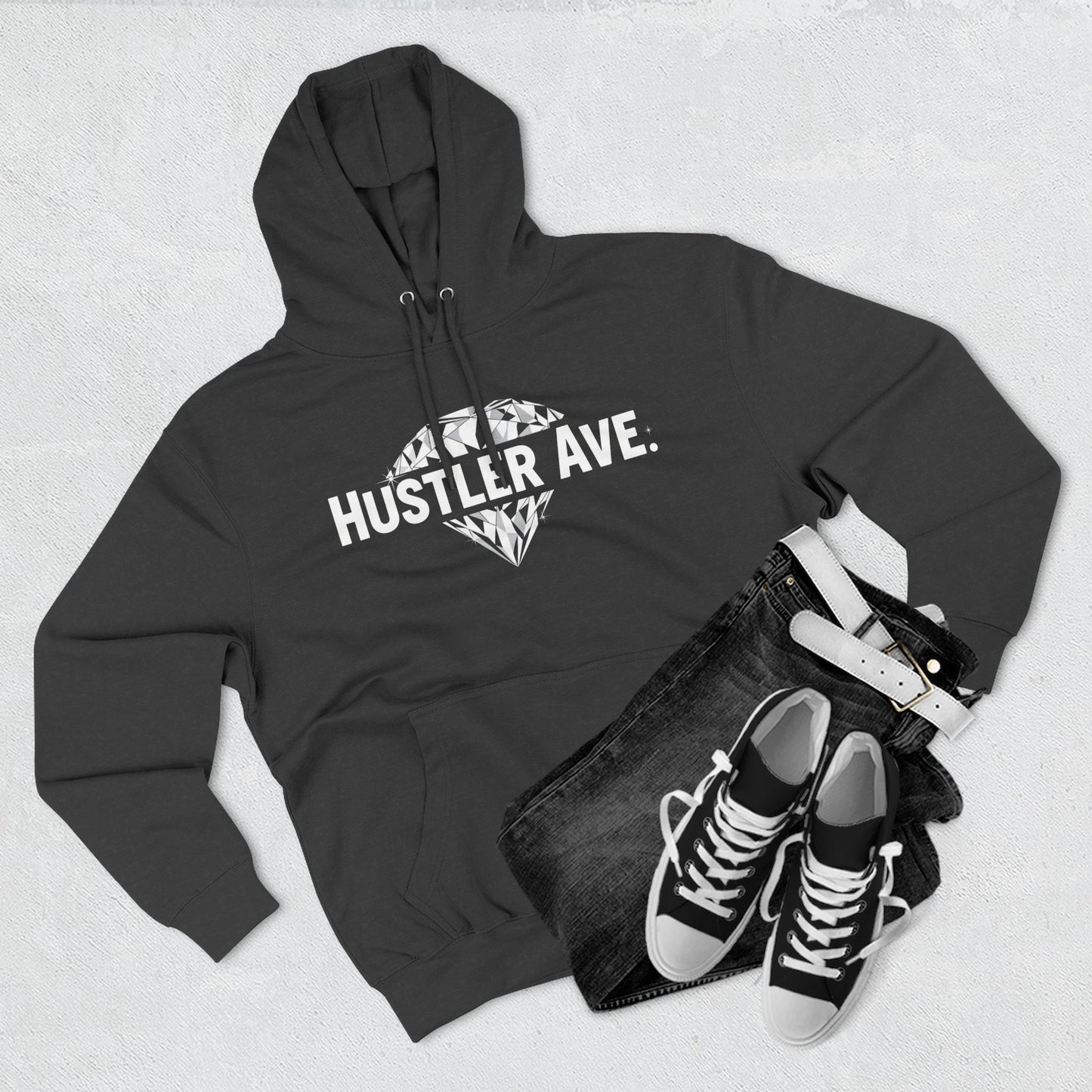 Base "Hustler Ave" Diamond Status College Hoodie