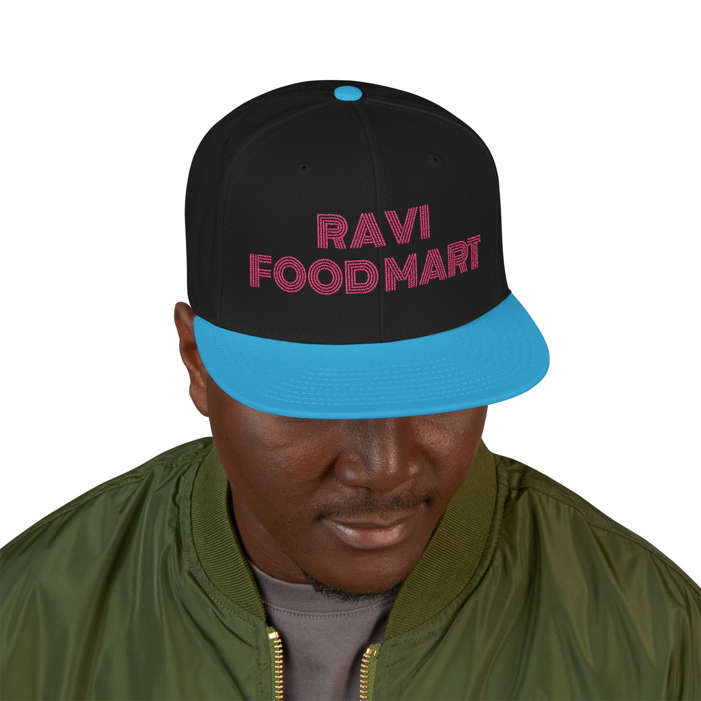 Retro Ravi Food Mart Embroidered Snapback Hat