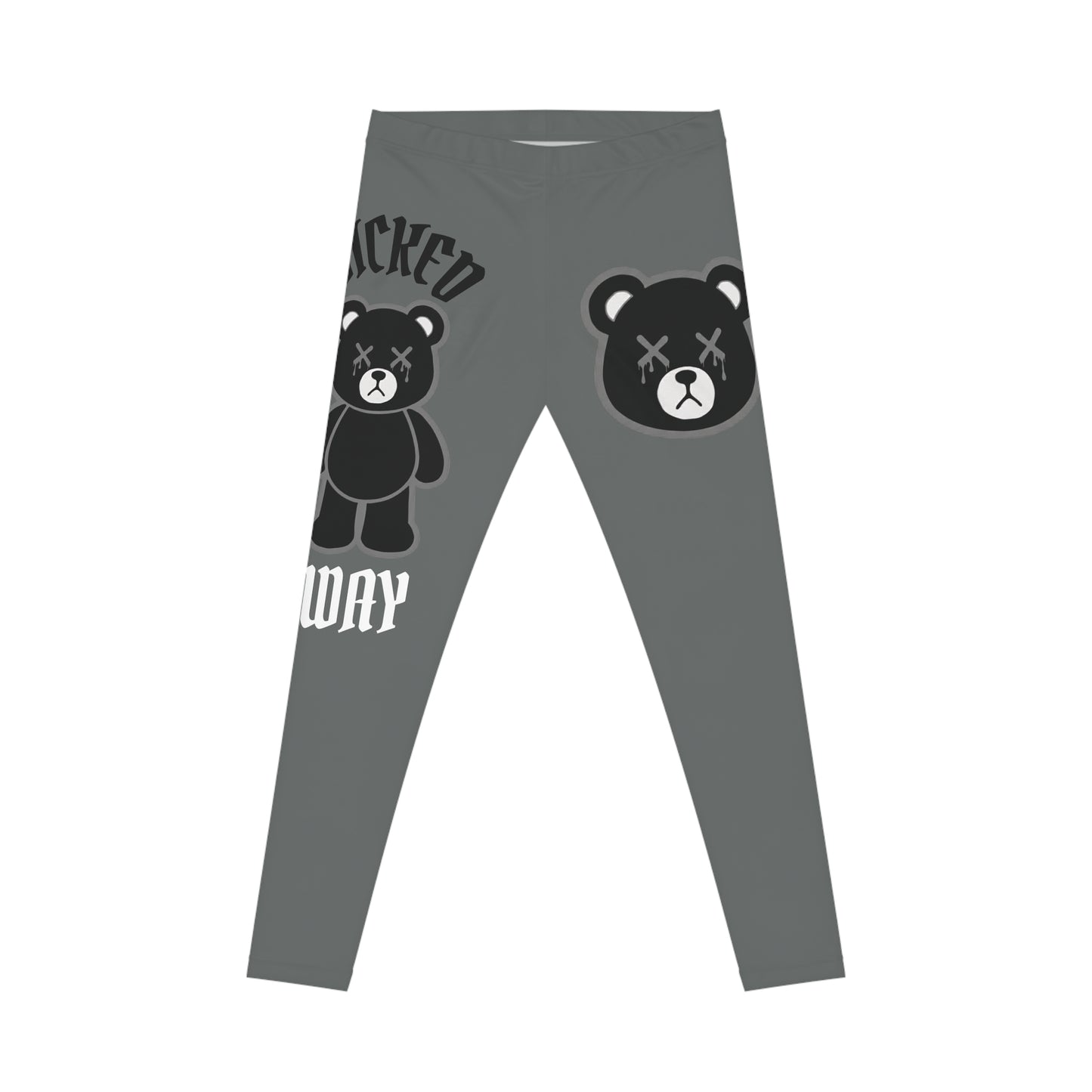 "Wicked Way" Deady Bears Grey, Black & White Women's Casual Leggings