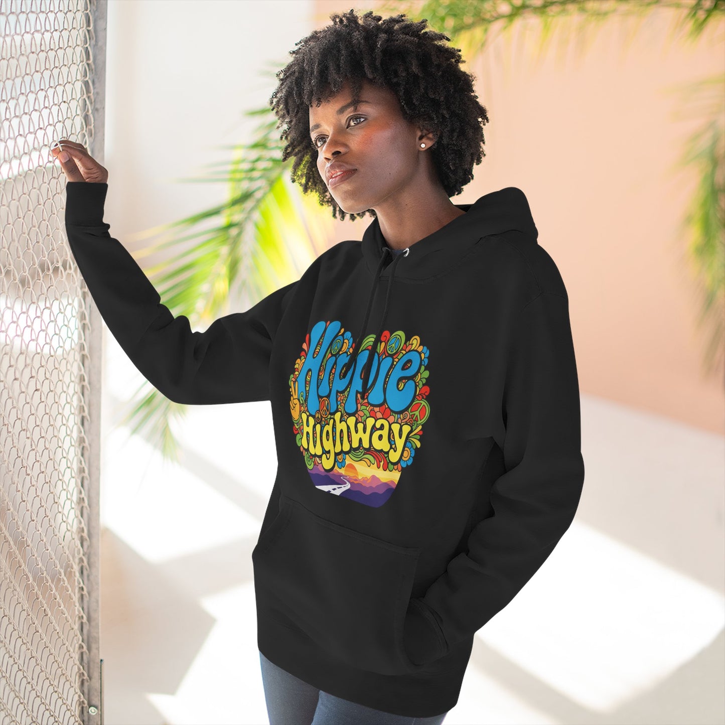"Hippie Highway" Open Mind Open Road Fleece Hoodie