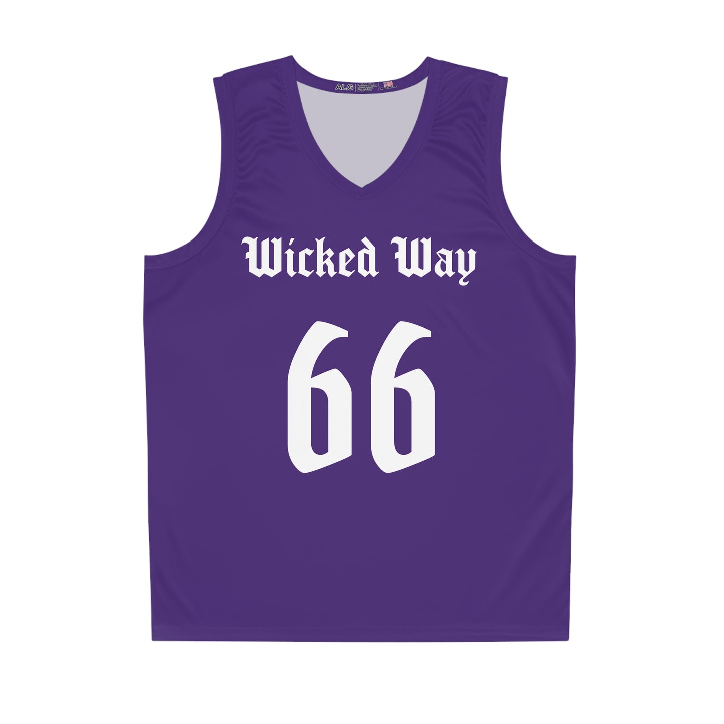 Purple & White "Wicked Way" #66 Alt. Basketball Jersey