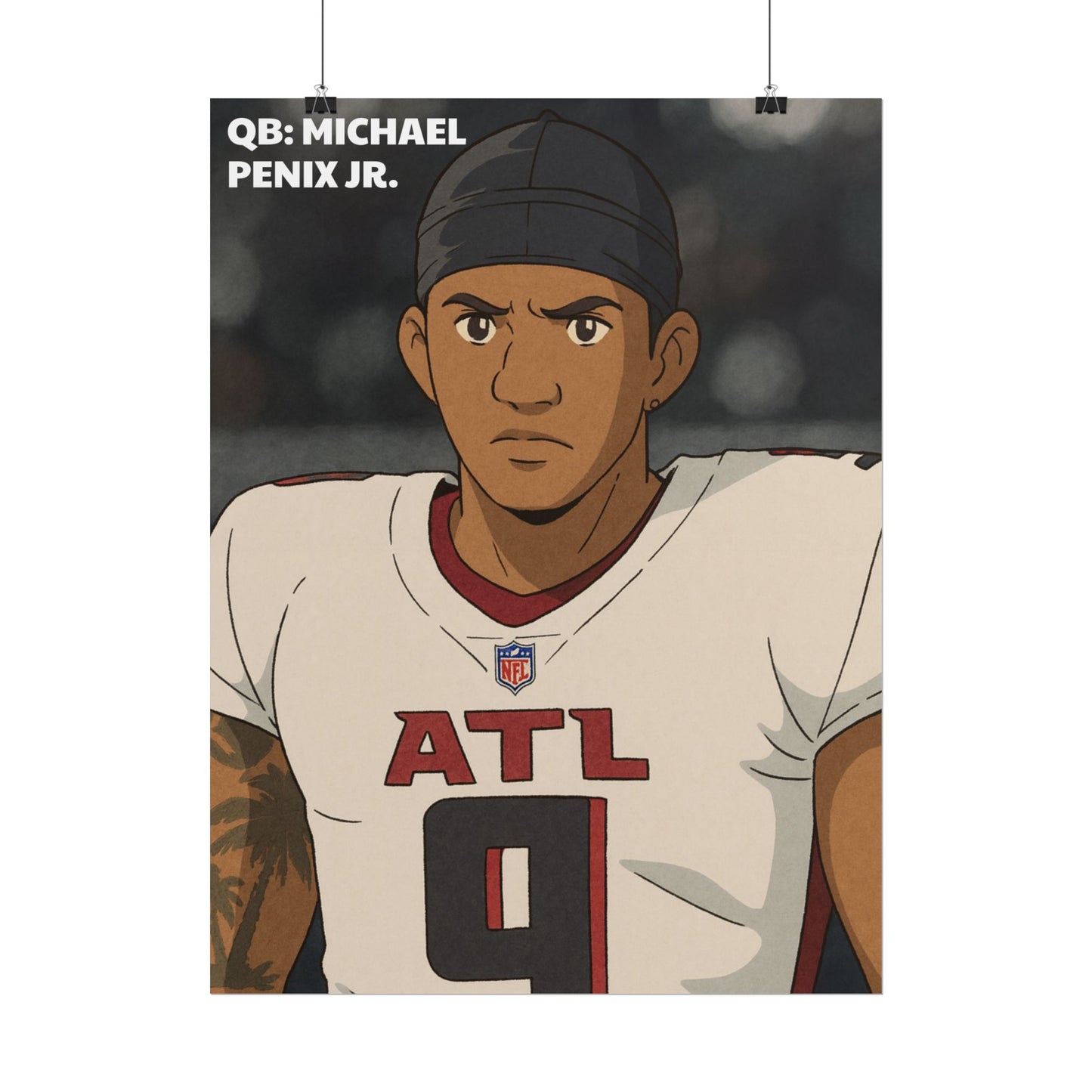 Loco Fits Anime Football 'QB: Michael Penix Jr' Poster