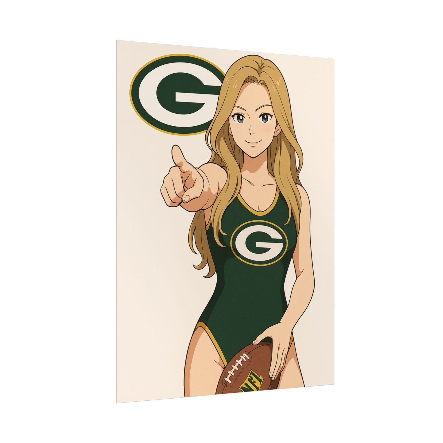 Loco Fits Anime Girls 'Packers Girl Swimsuit' Poster